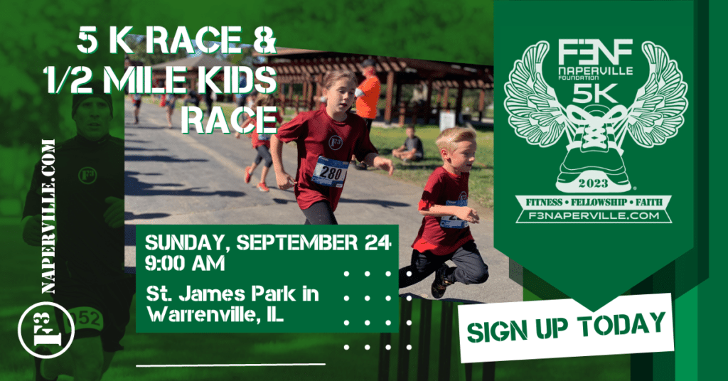 F3NF 2023 5K and 1/2 Mile Kid Race on September 24, 2023 at St James Farm in Warrenville, IL