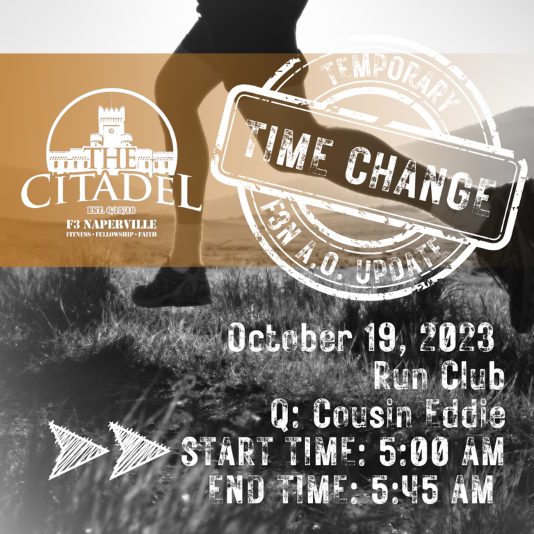 Read more about the article Temporary Time Change For The Citadel Run Club on 10/19/2023
