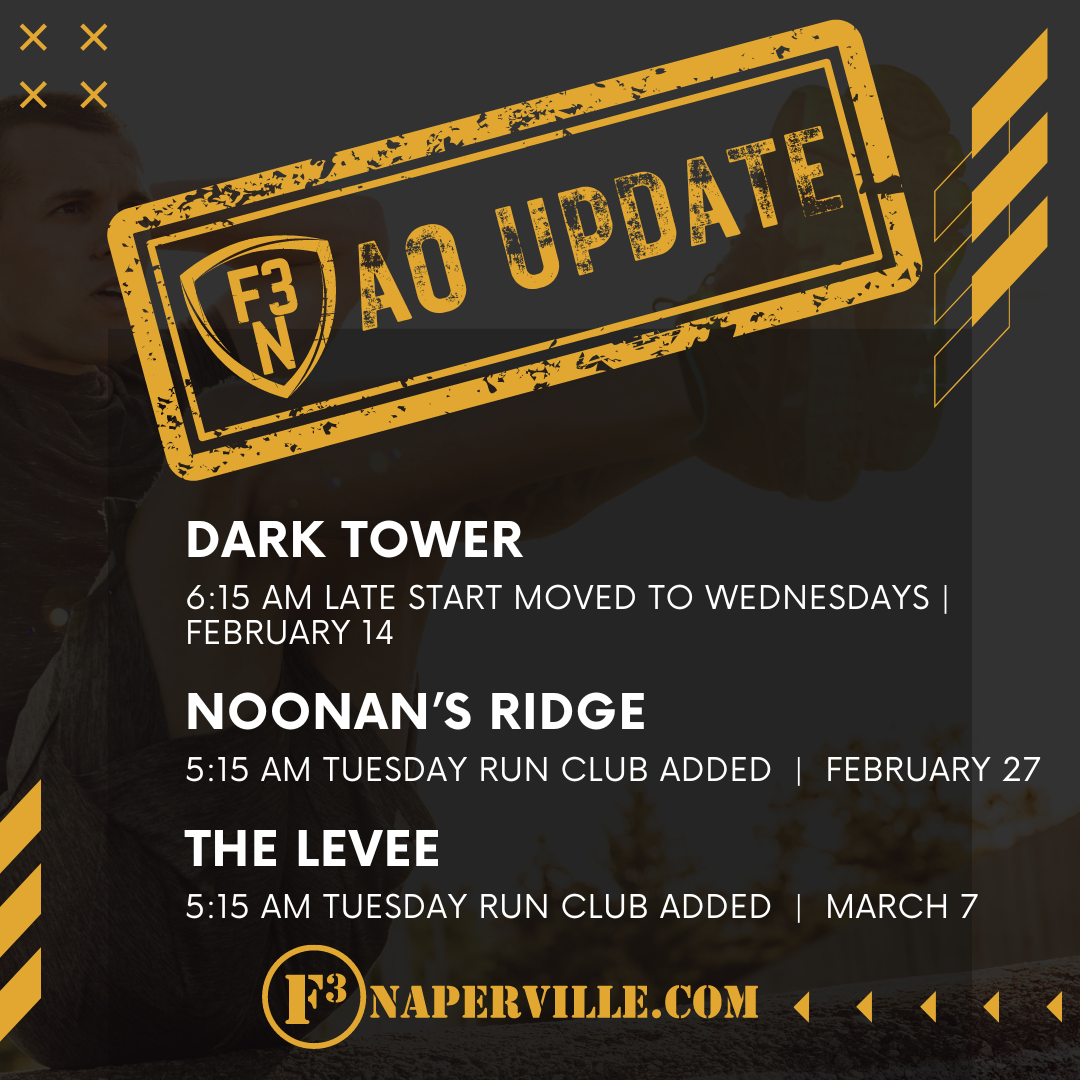 Dark Tower 6:15 AM Late Starts Moved to Wednesdays and Noonan's Ridge and Levee Added Run Clubs.