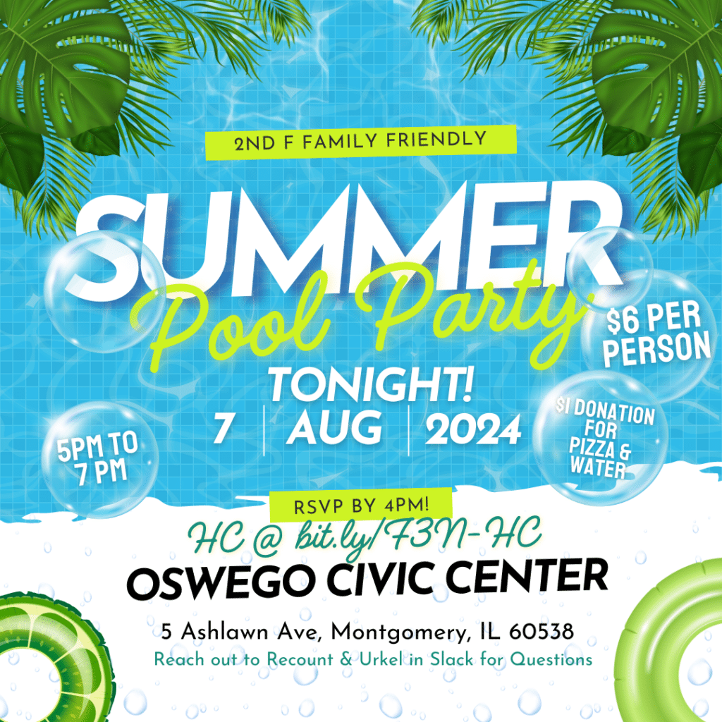 Pool Party on August 7th at the Oswego Civic Center