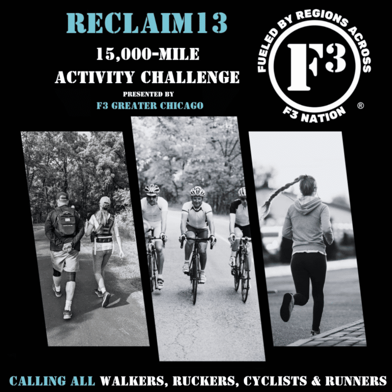 Read more about the article The RECLAIM13 15,000-Mile Challenge by F3 GREATER CHICAGO