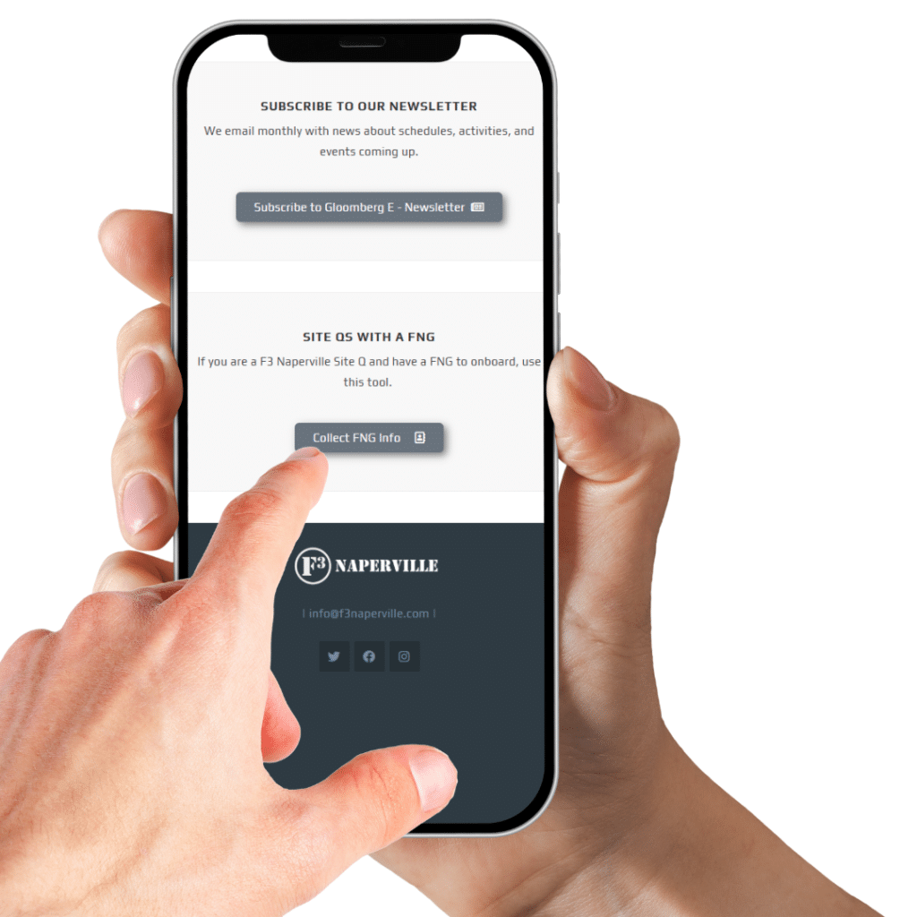 Collect FNG Button Example from F3Naperville.com Homepage.